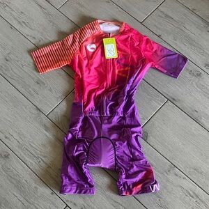 Gradient Pink Purple Cycling Skinsuit